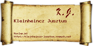 Kleinheincz Jusztus névjegykártya